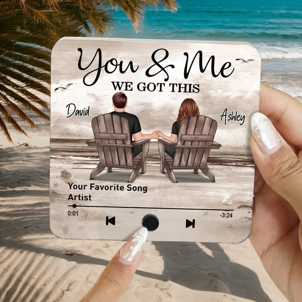 Heartfelt Anniversary Gift - Customized Acrylic Music Magnet For Couple