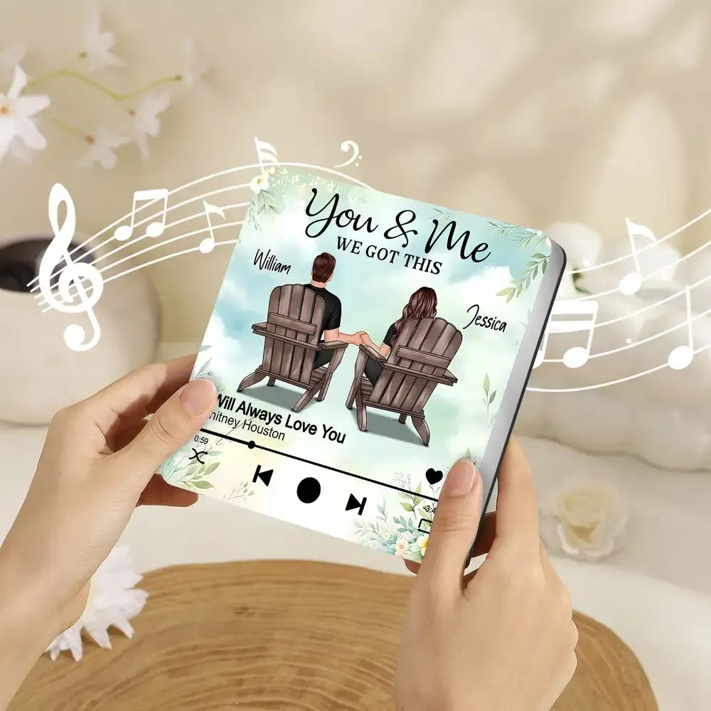 Heartfelt Anniversary Gift - Customized Acrylic Music Magnet For Couple