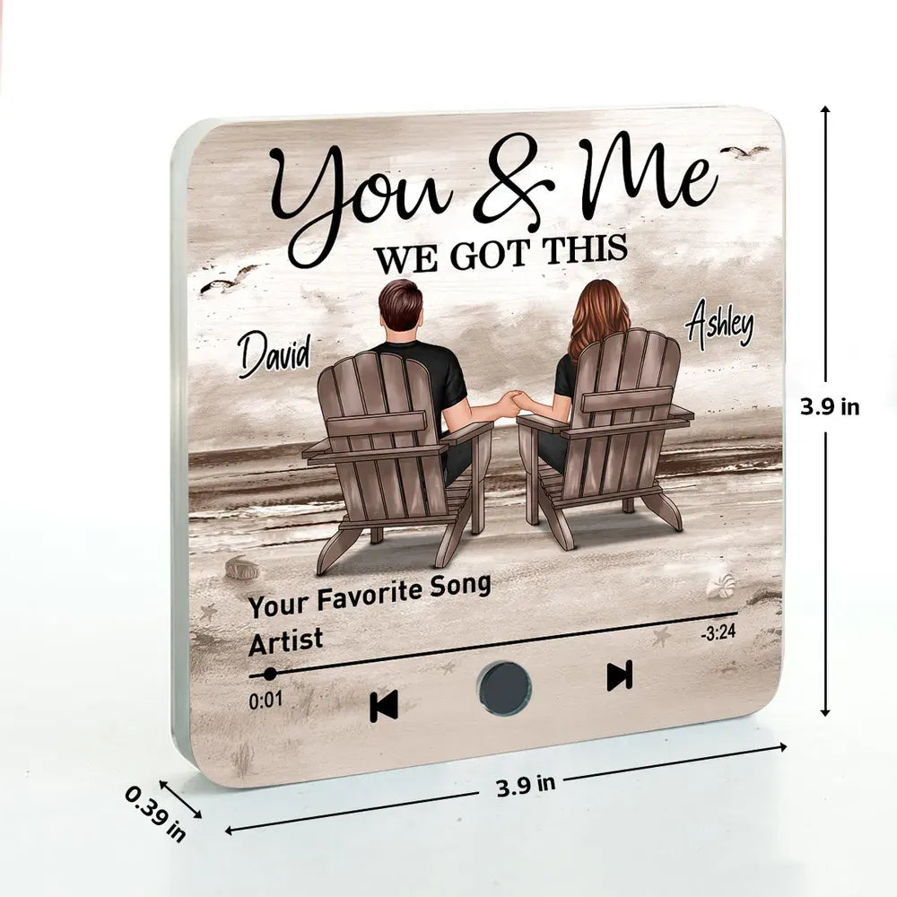 Heartfelt Anniversary Gift - Customized Acrylic Music Magnet For Couple