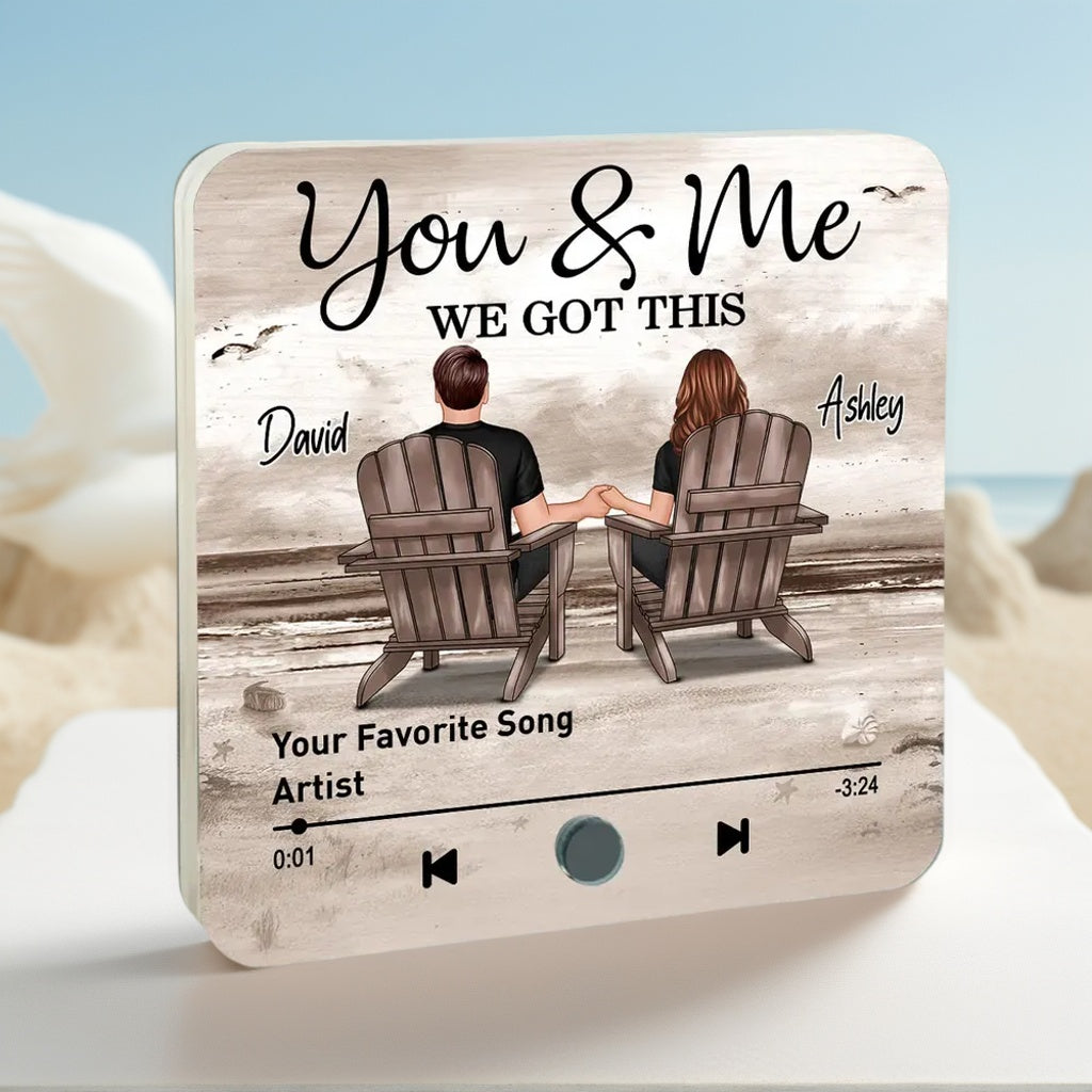 Heartfelt Anniversary Gift - Customized Acrylic Music Magnet For Couple