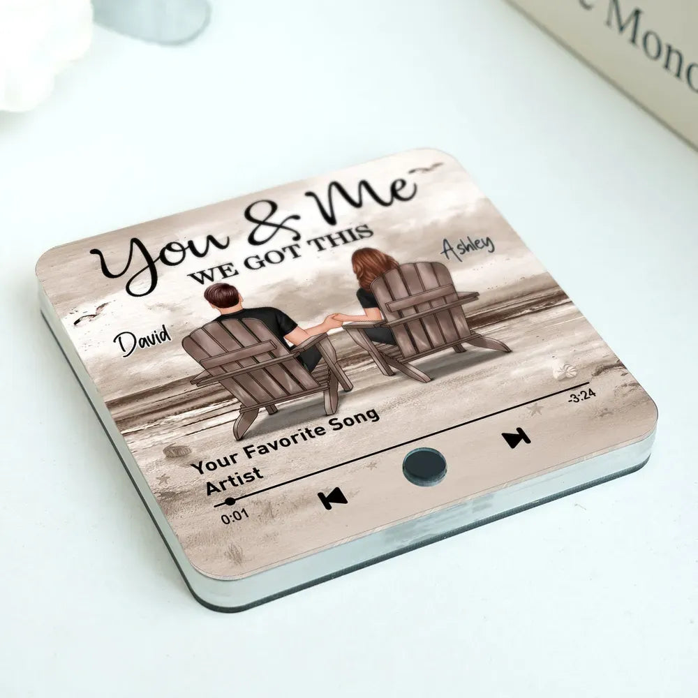 Heartfelt Anniversary Gift - Customized Acrylic Music Magnet For Couple