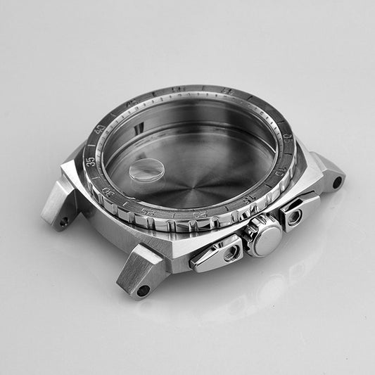 High-grade 316L stainless steel watch case finishing details