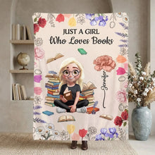 A cozy reading girl personalized blanket gift