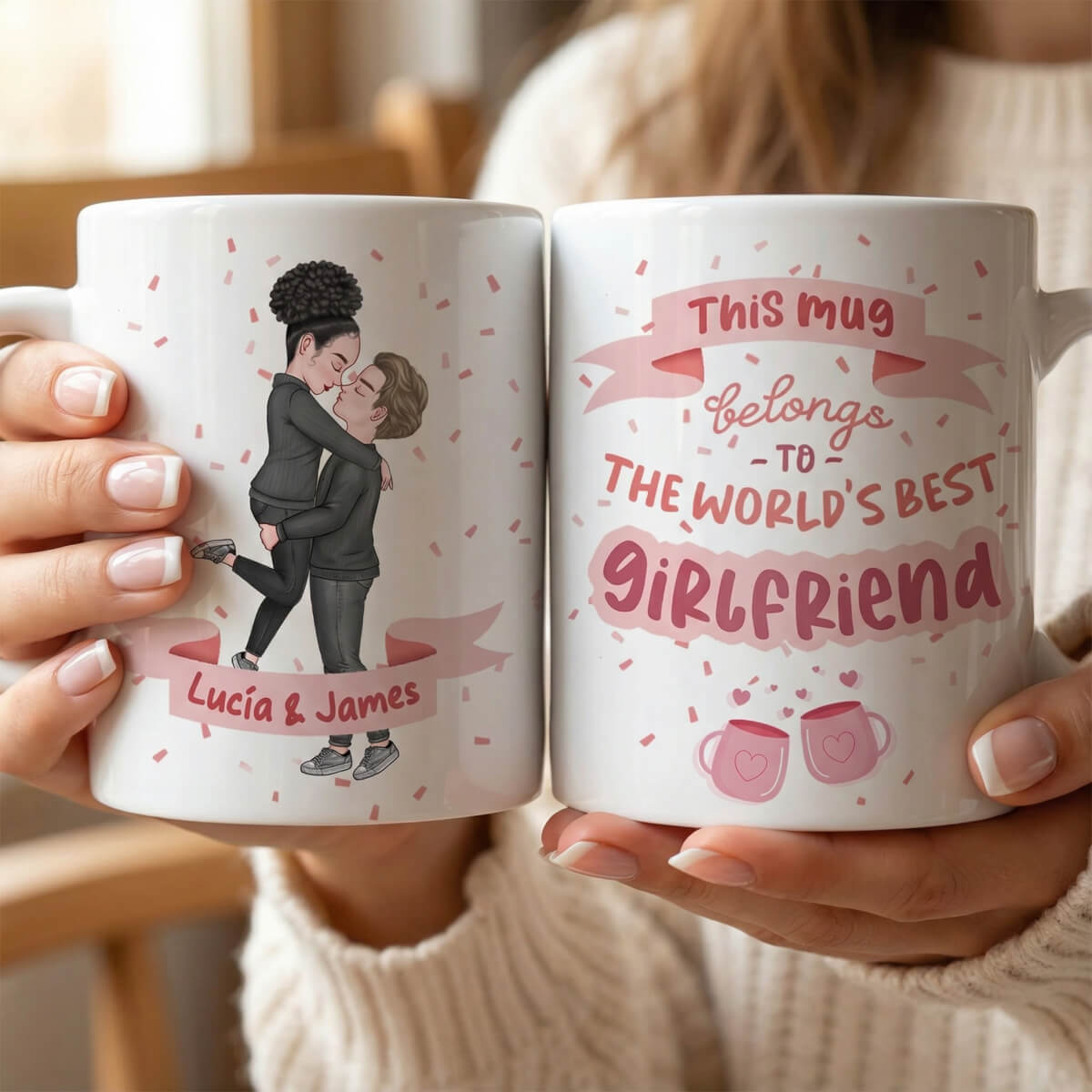 Customized Coffee Mug - World's Best Girlfriend - Personalized Gift For Girlfriend