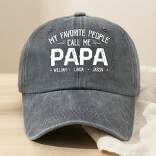 Personalized Washed Denim Cap - My Favorite People Call Me Dad
