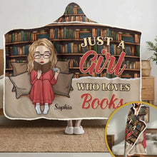 Close up of the custom snuggle blanket hoodie for book lovers