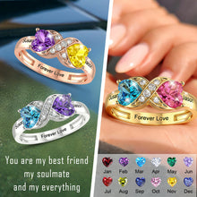 Personalized Birthstone & Name Infinity Ring For Couple