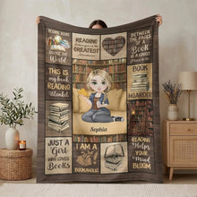 Person holding a personalized book blanket