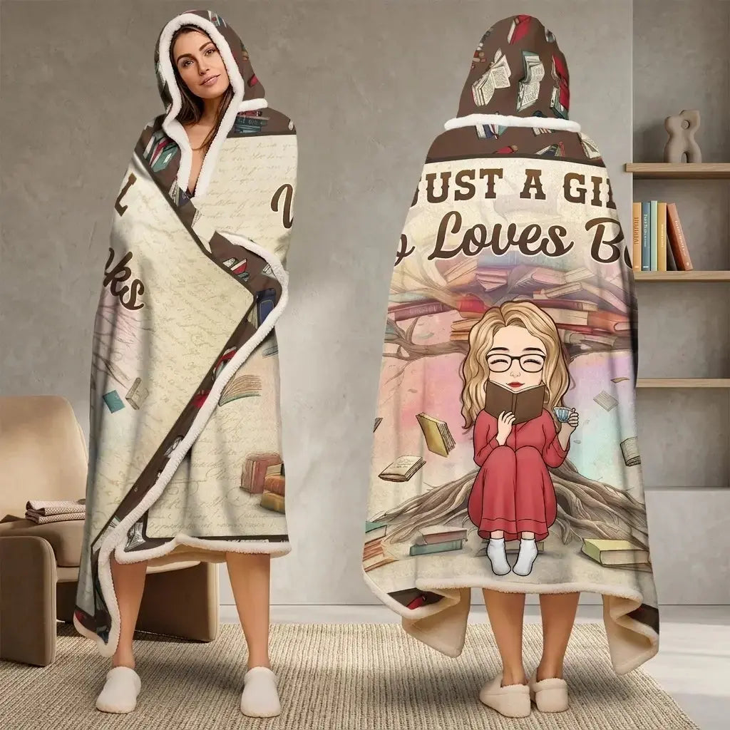 A snuggle blanket hoodie with name printed