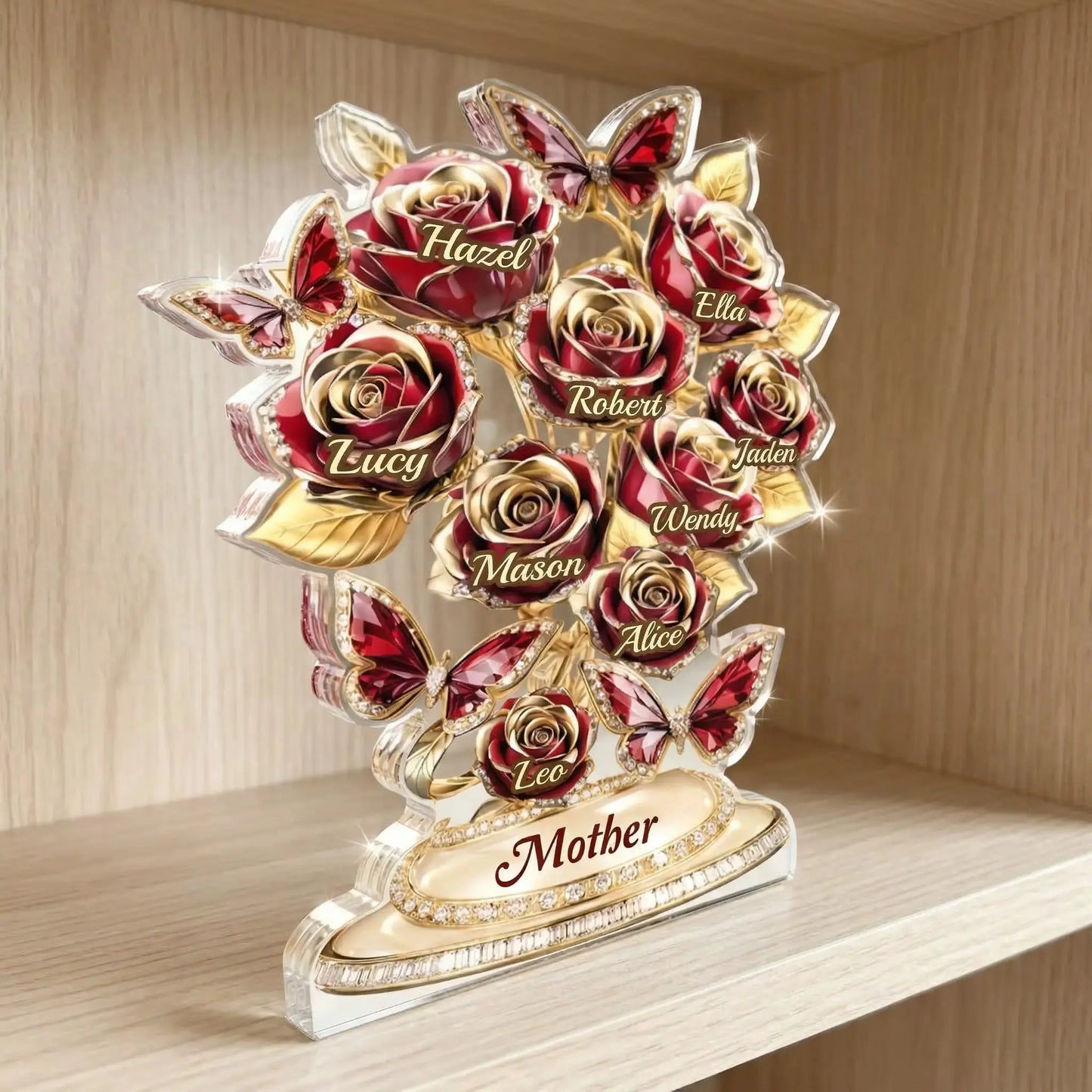 Personalized keepsake gift for mother made of thick clear acrylic