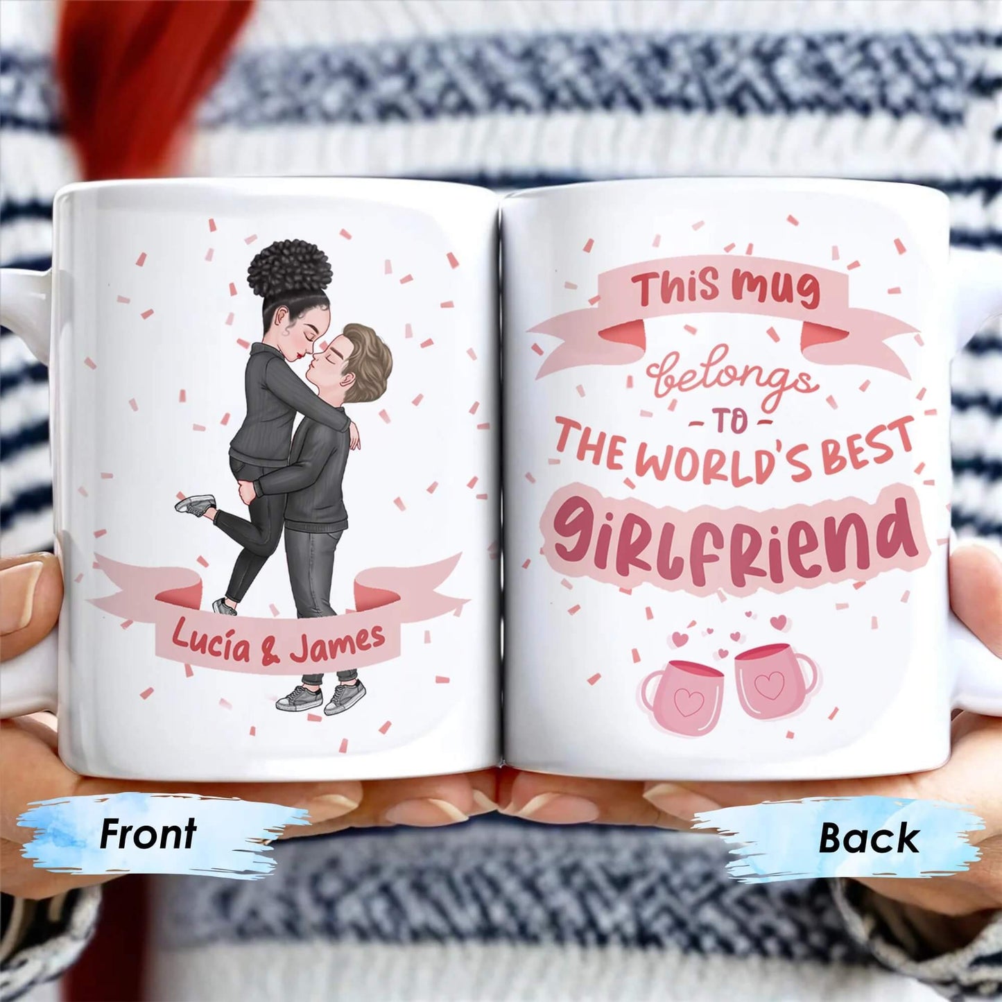 Customized Coffee Mug - World's Best Girlfriend - Personalized Gift For Girlfriend