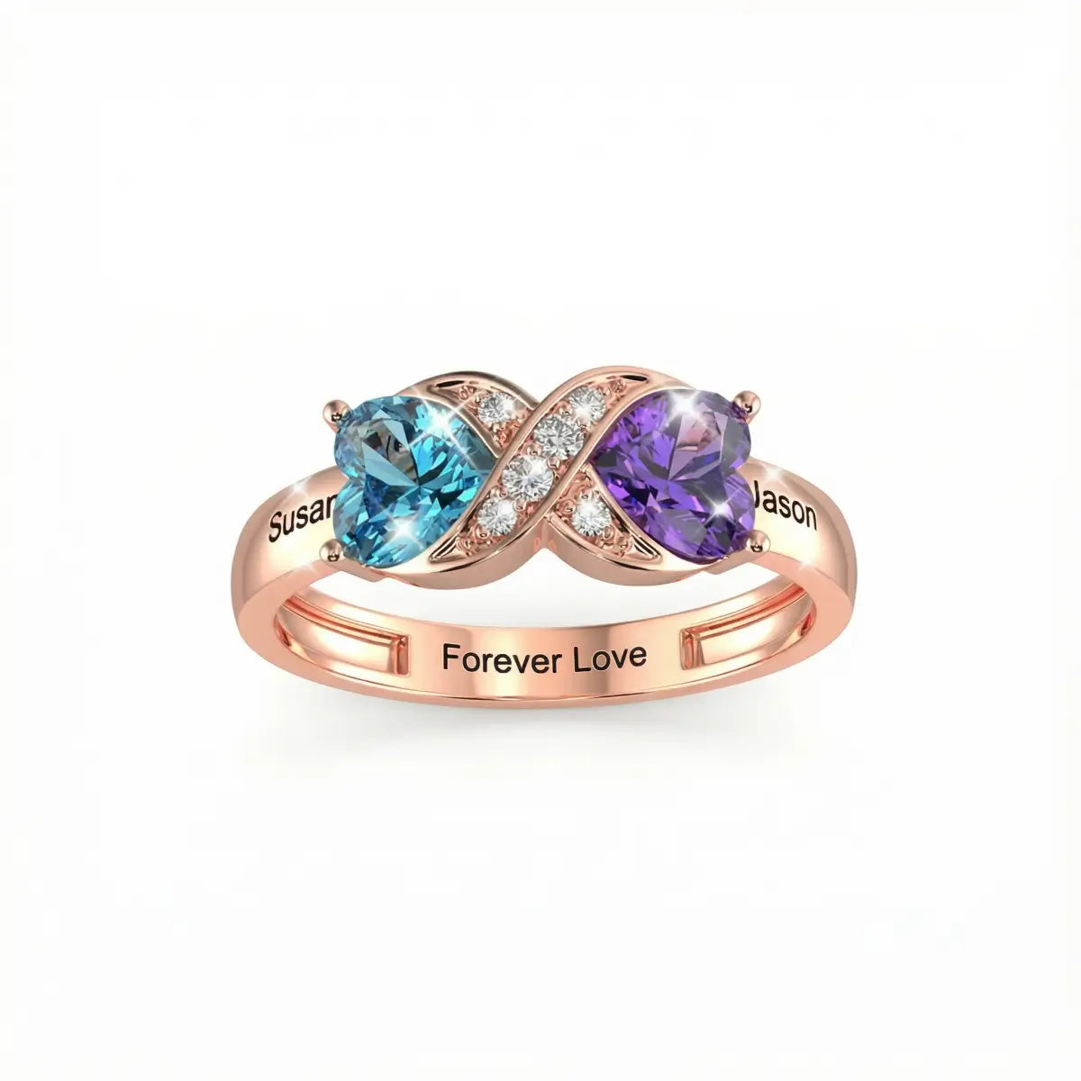 Rose gold customized couple ring given for Valentine's Day