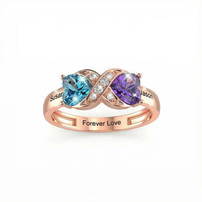 Rose gold customized couple ring given for Valentine's Day
