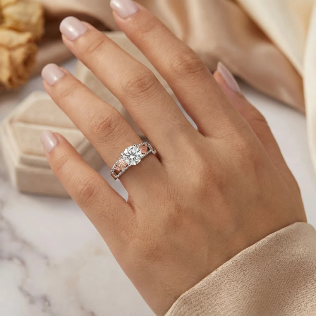 Personalized Hug From Heaven Memorial Angel Wings Ring