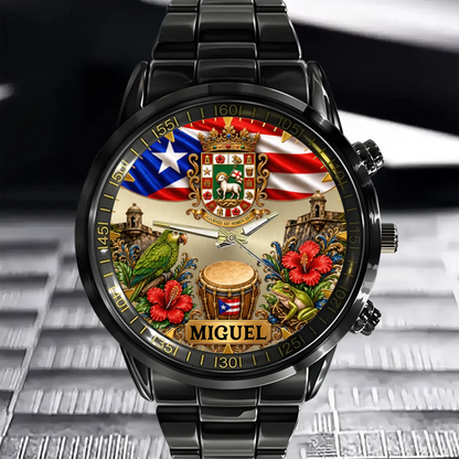 Personalized Puerto Rican Pride Watch - main product view