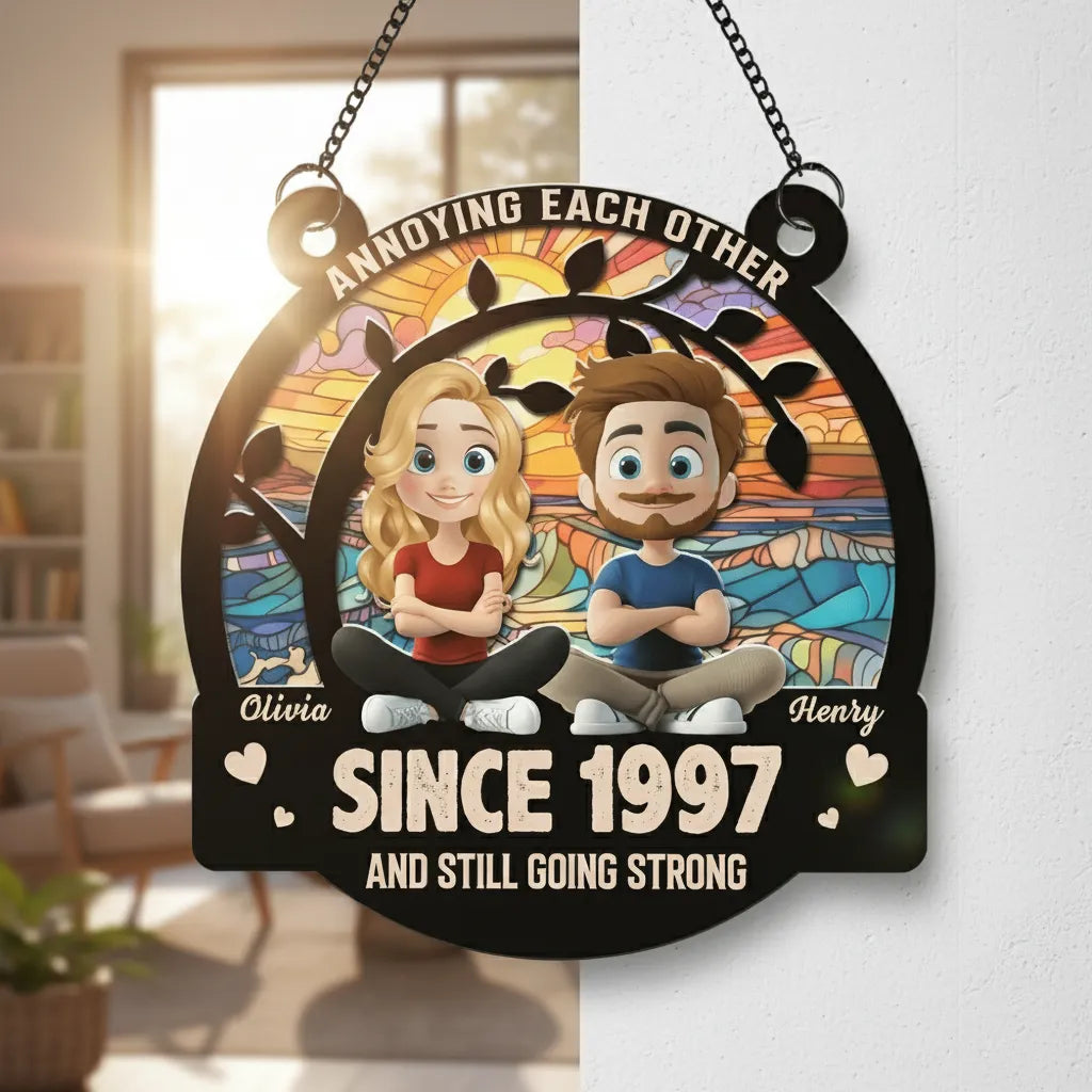 Personalized couple suncatcher for home decor