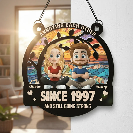 Personalized couple suncatcher for home decor