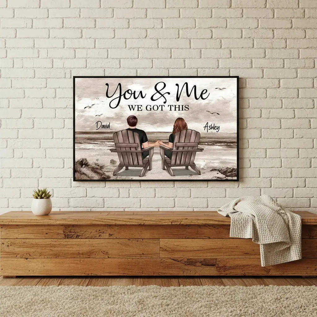 high quality personalized couple wall art canvas satin finish