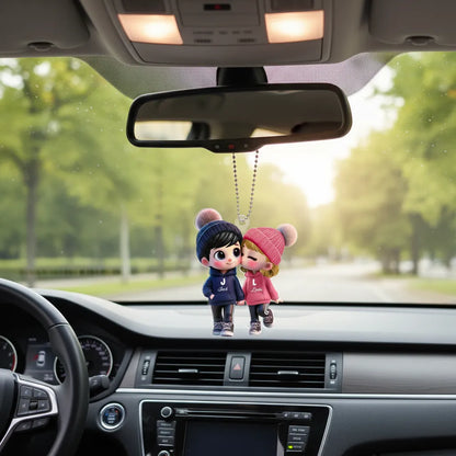 Personalized Acrylic Car Hanging, Custom Gift for Couple, Boyfriend and Girlfriend