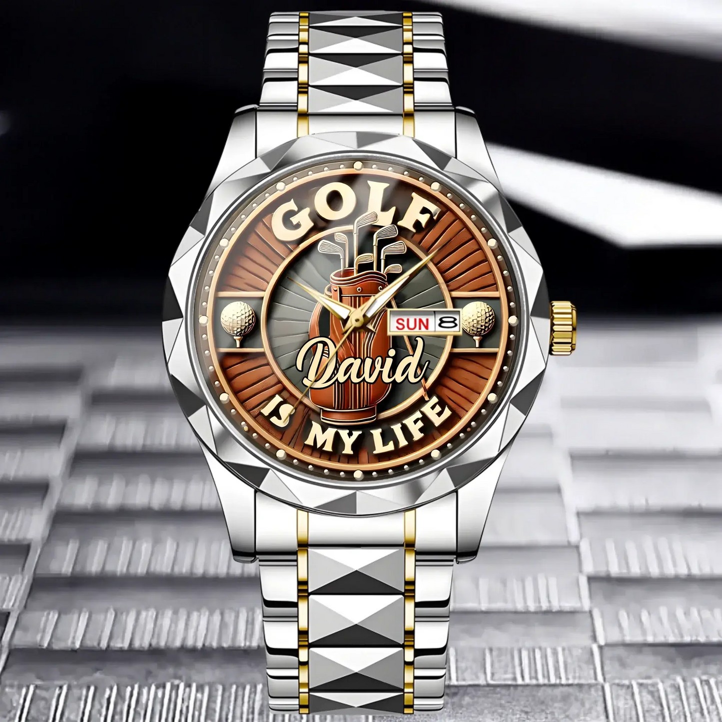 Personalized Golf Watch - Celebrate His Weekend Passion for custom golf gift - alternate product view