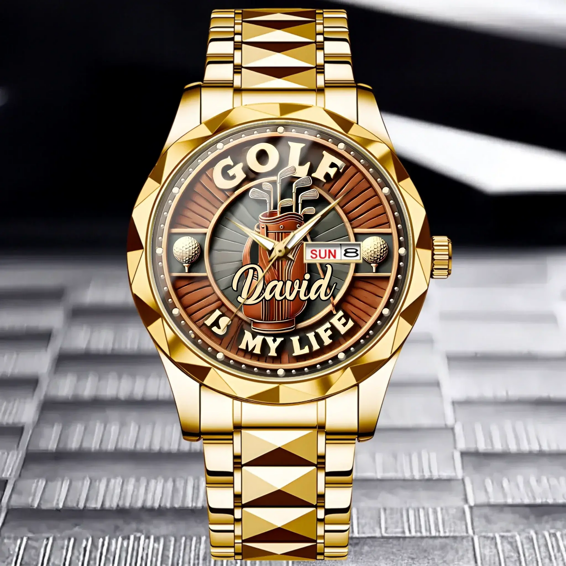 Personalized Golf Watch - Celebrate His Weekend Passion for custom golf gift - gift-ready product view