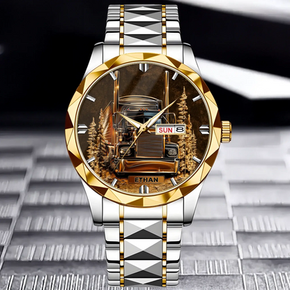 Best Truck Driver Custom Watch for gift for truck driver in silver gold finish