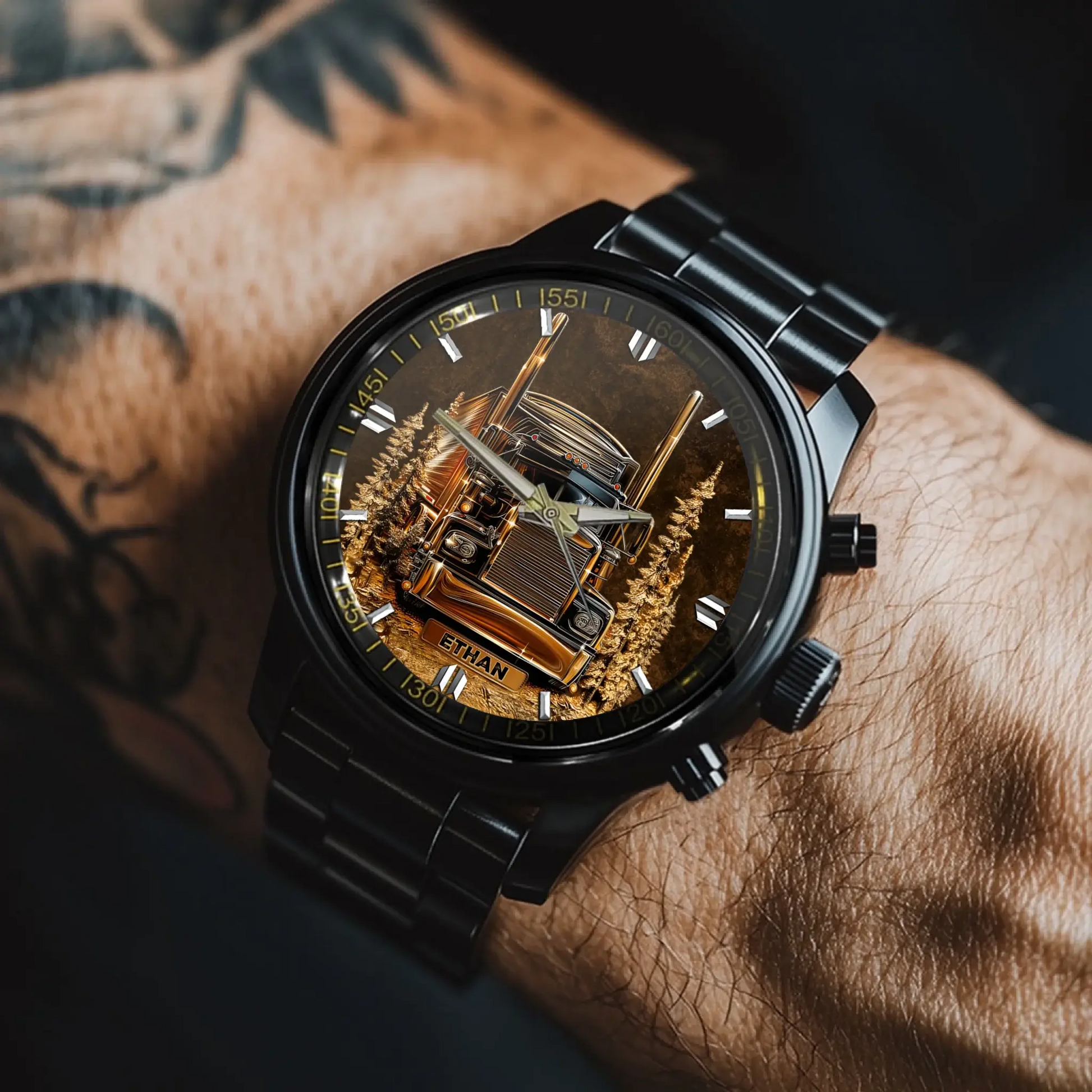 Best Truck Driver Custom Watch for gift for truck driver - lifestyle product photo