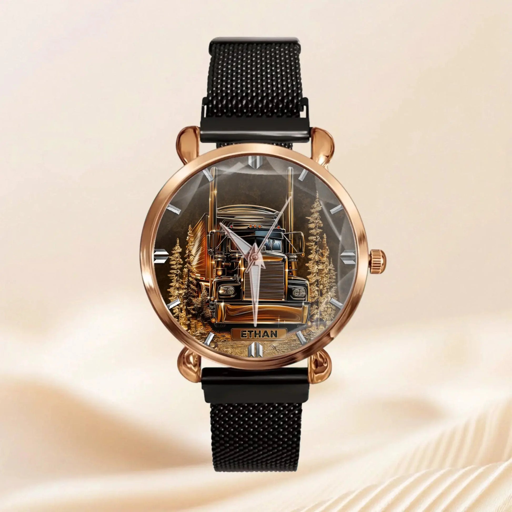 Best Truck Driver Custom Watch for gift for truck driver in black finish