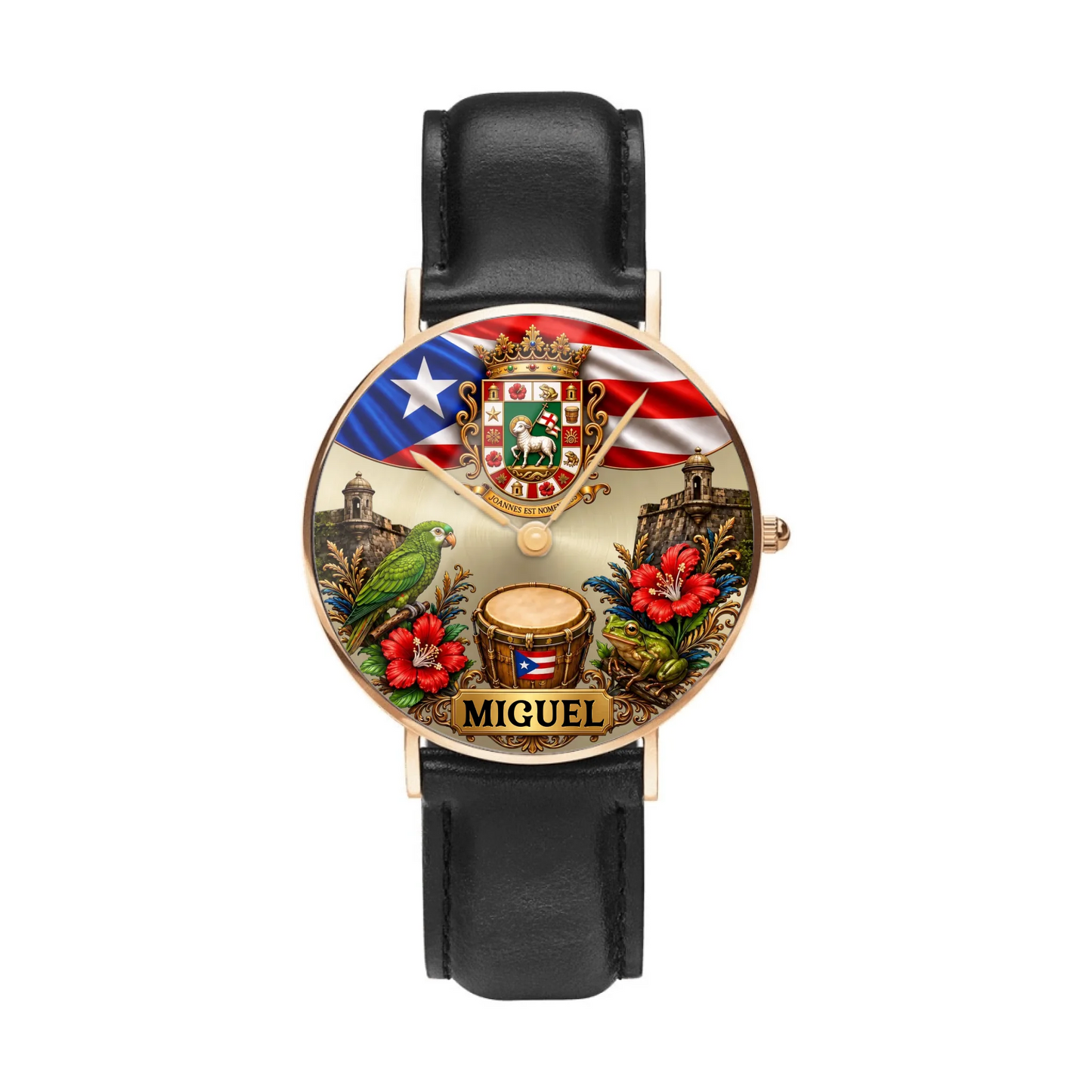 Puerto Rico pride custom watch design for meaningful keepsake gift