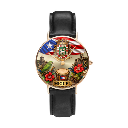 Puerto Rico pride custom watch design for meaningful keepsake gift