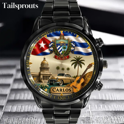 Personalized Cuban Heritage Watch - main product view