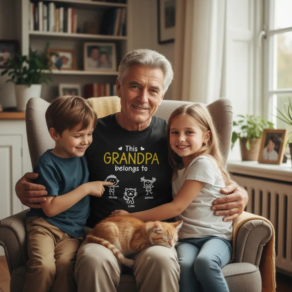 Personalized T-Shirt - Customized Gift For Grandpa/Grandma