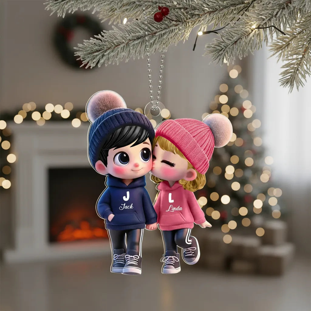 Personalized Acrylic Car Hanging, Custom Gift for Couple, Boyfriend and Girlfriend