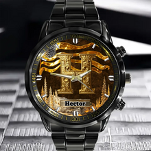 Personalized Initial Metal-look Dial Pattern Watch - A Meaningful Memento for Him or Her
