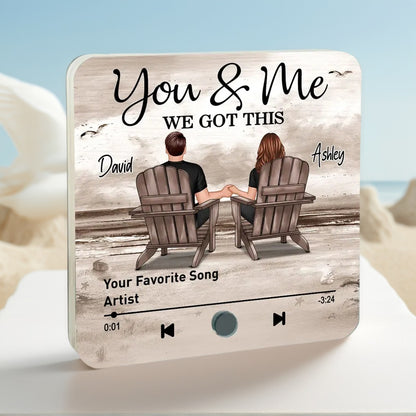 Heartfelt Anniversary Gift - Customized Acrylic Music Magnet For Couple