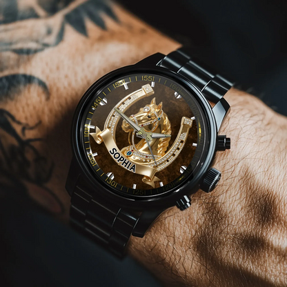 Lucky Horseshoe Customized Horse Watch - Meaningful Gifts for Horse Lovers