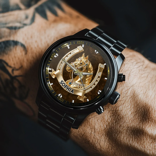 Lucky Horseshoe Custom Horse Watch - lifestyle product photo