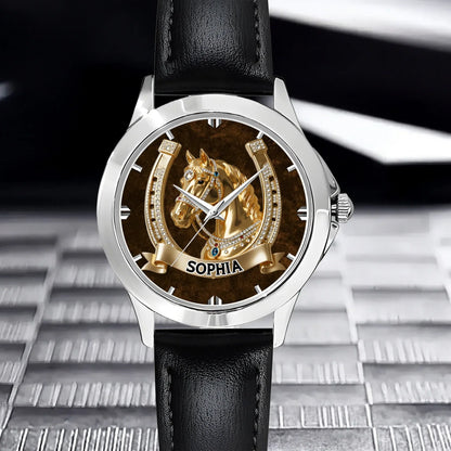 Lucky Horseshoe Customized Horse Watch - Meaningful Gifts for Horse Lovers