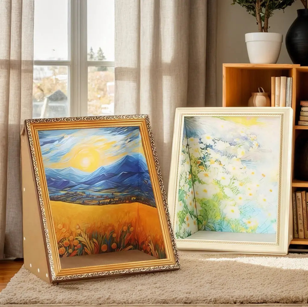 Oil Painting Cat Scratching Board [[{"value":"shop name"}]]