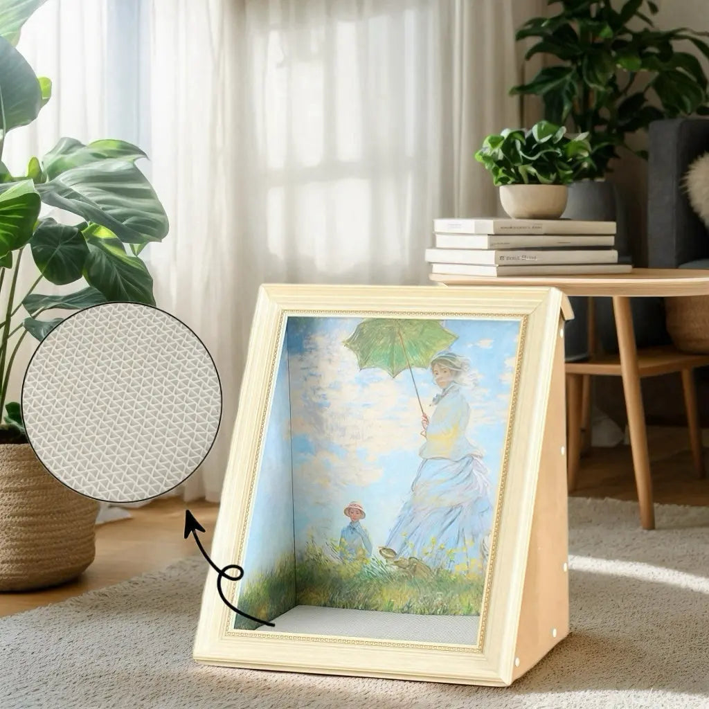 Oil Painting Cat Scratching Board [[{"value":"shop name"}]]
