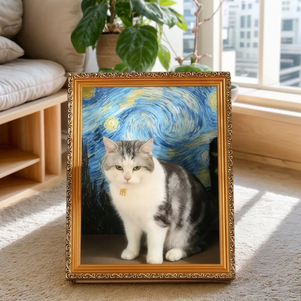 Oil Painting Cat Scratching Board [[{"value":"shop name"}]]