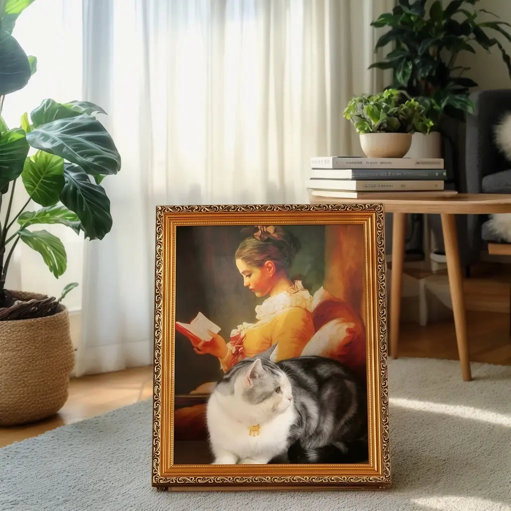Oil Painting Cat Scratching Board [[{"value":"shop name"}]]