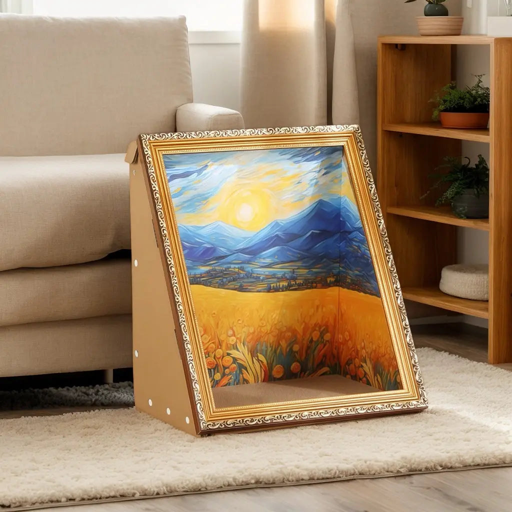 Oil Painting Cat Scratching Board [[{"value":"shop name"}]]