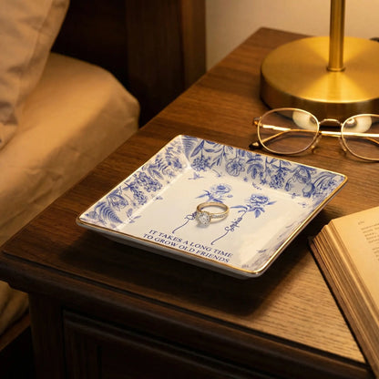 Personalized Jewelry Dish, Toile De Jouy Design, Gift For Friends, Sisters, Besties