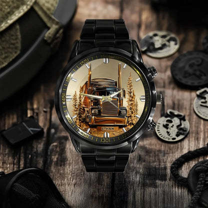 Custom Truck Driver Watch for Custom Watches for Truckers - gift-ready product view