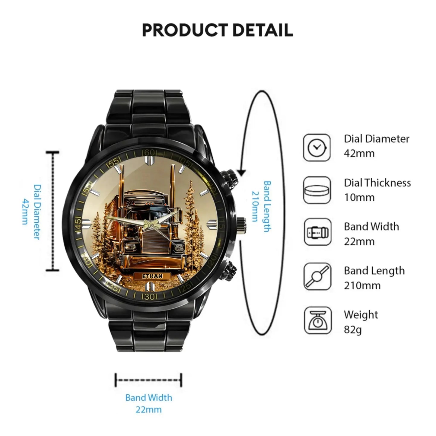 Custom Truck Driver Watch for Custom Watches for Truckers - product option preview