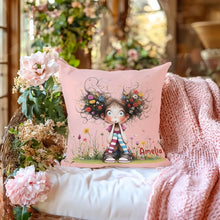 Personalized Quirky Girl Pillow Cover- Custom with Name, Unique Gift for Girls and Women