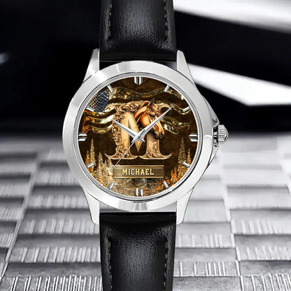 Personalized Initial Horse Watch - His or Her Elegant Equestrian Identity for Horse Love - lifestyle product photo