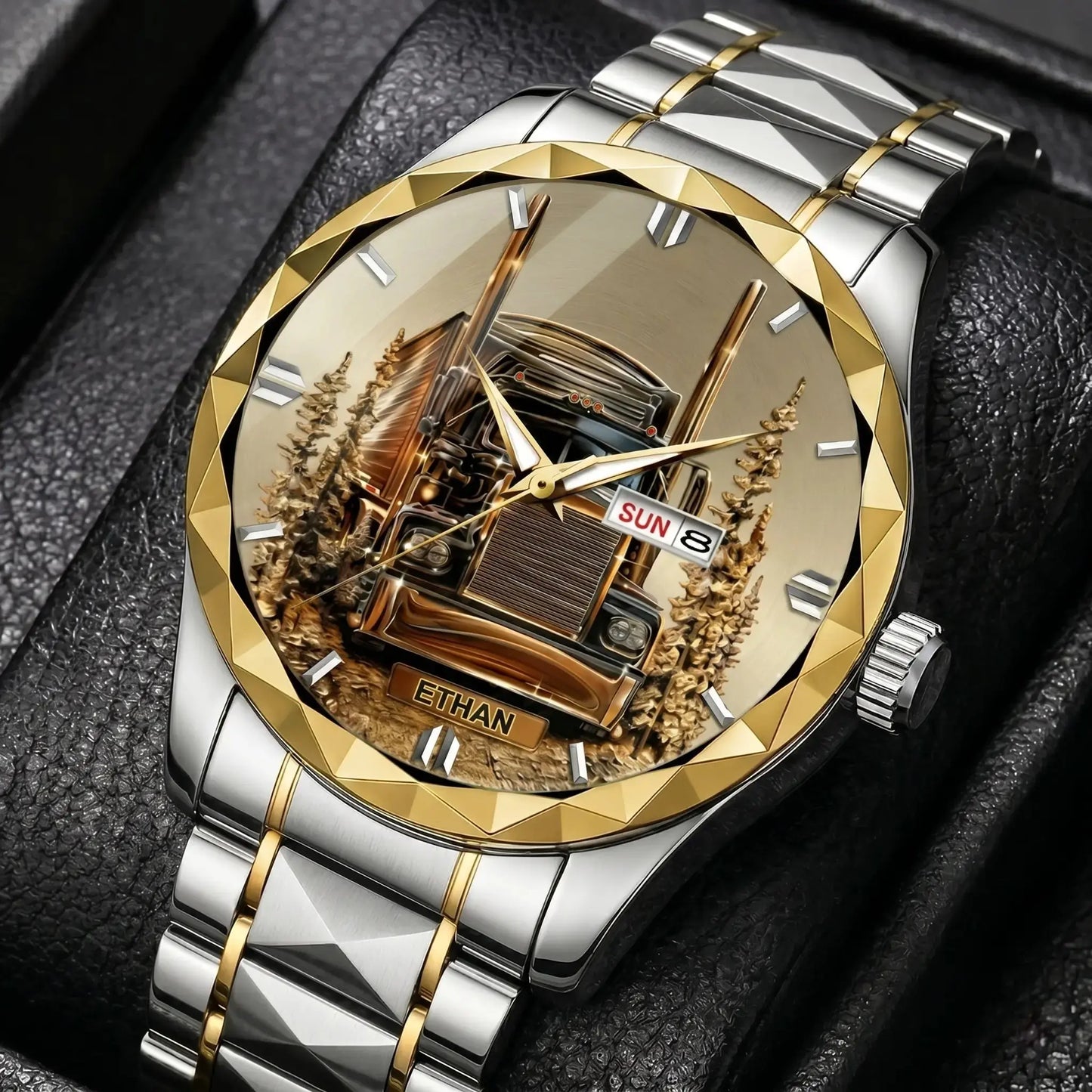 Custom Truck Driver Watch for Custom Watches for Truckers - lifestyle product photo